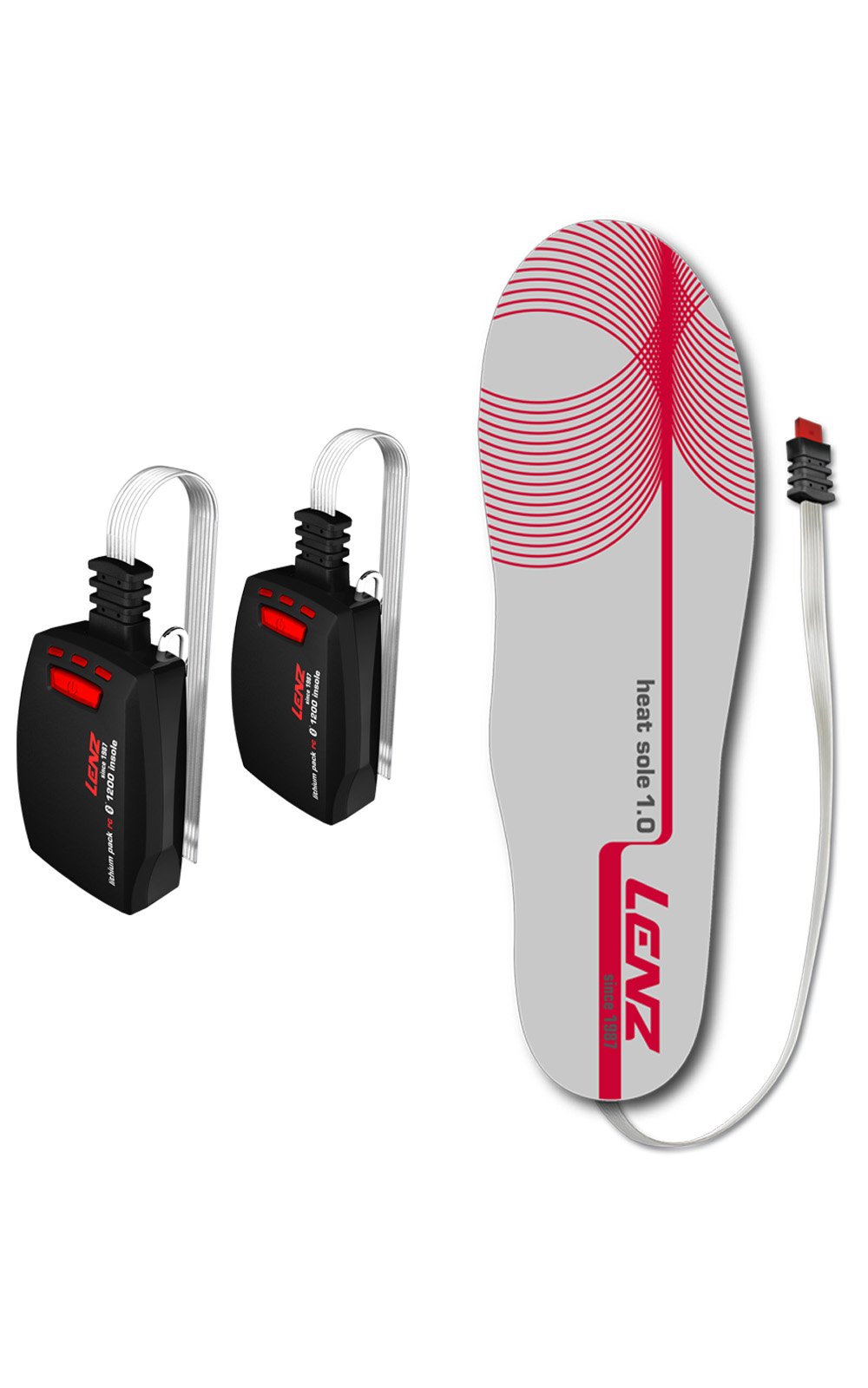 SET - Vyhřívané vložky LENZ Heat Sole 1.0 + baterie lithium pack insole rcB 1200